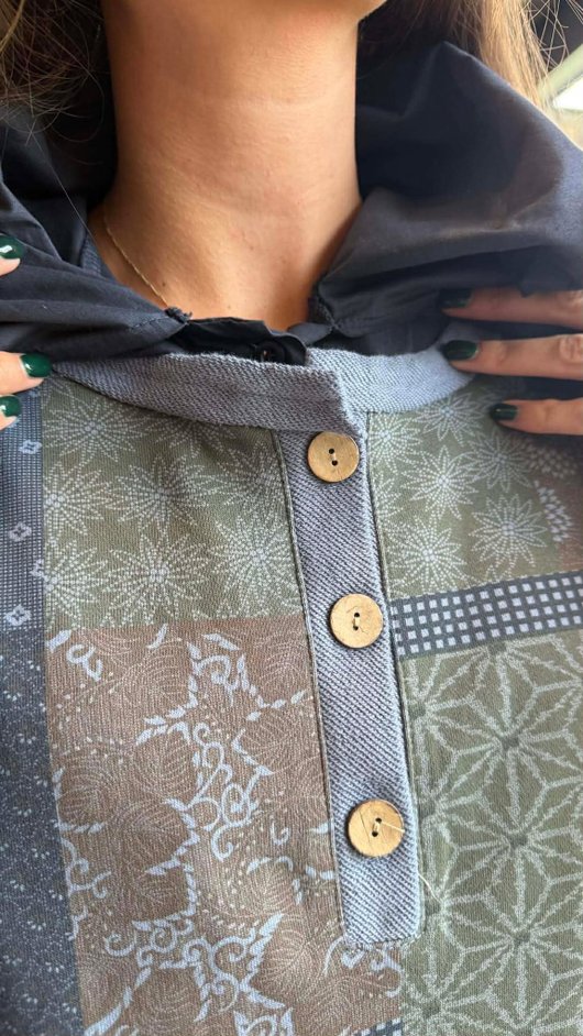 Hippie Shake Patchwork Sweatshirt Denim